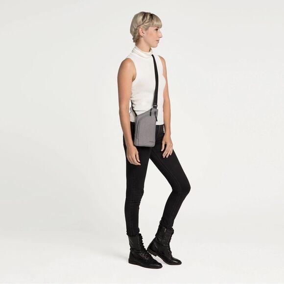 TRAVELON World Travel Essentials Slim Crossbody Bag, Black, purse RFID - Picture 7 of 14